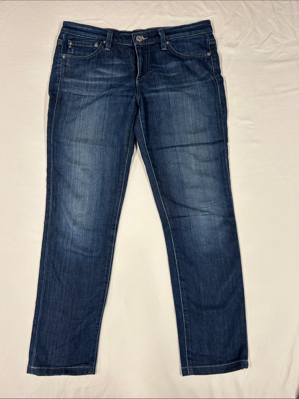 Ag Adriano Goldschmied Dark Blue Straight-Leg Jeans
